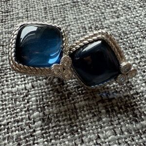 Judith Ripka Silver and Blue Earrings